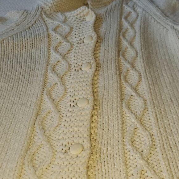 Vintage Heavy Cable Knitted Button Down Long Sleeve Sweater Sz. XL Cardigan - Picture 9 of 10